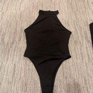 High neck sleeveless bodysuit